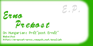 erno prepost business card